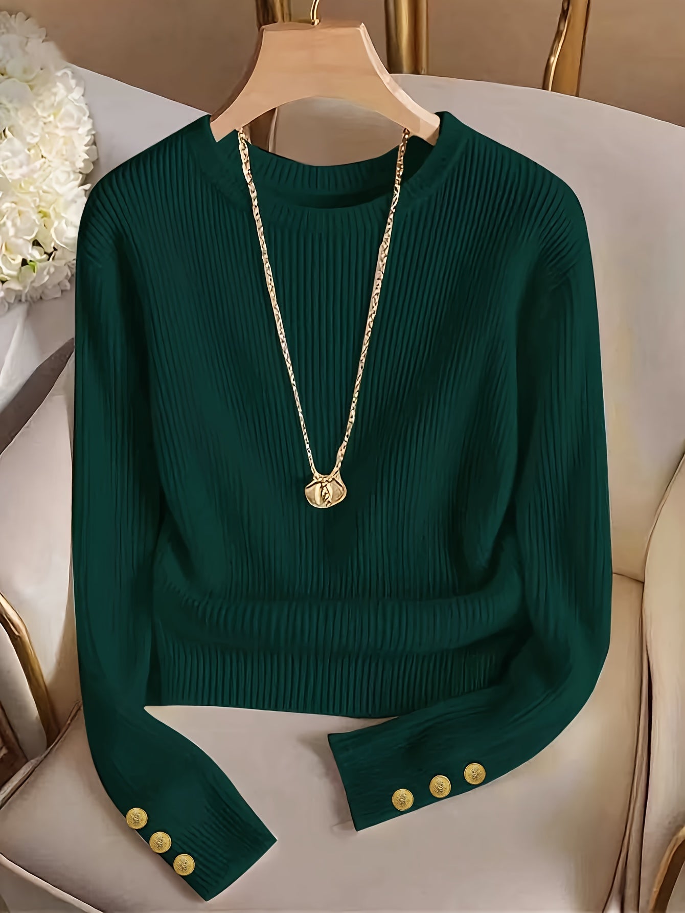 Warren | Ribbed Button-Cuff Jumper
