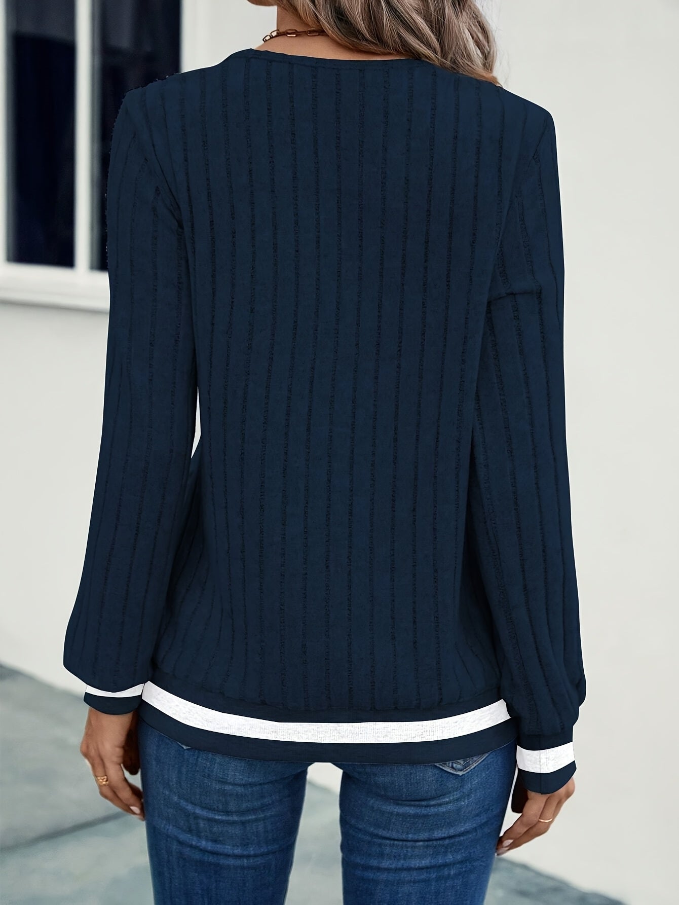 Warren | Ribbed Colour-Block Long Sleeve Top