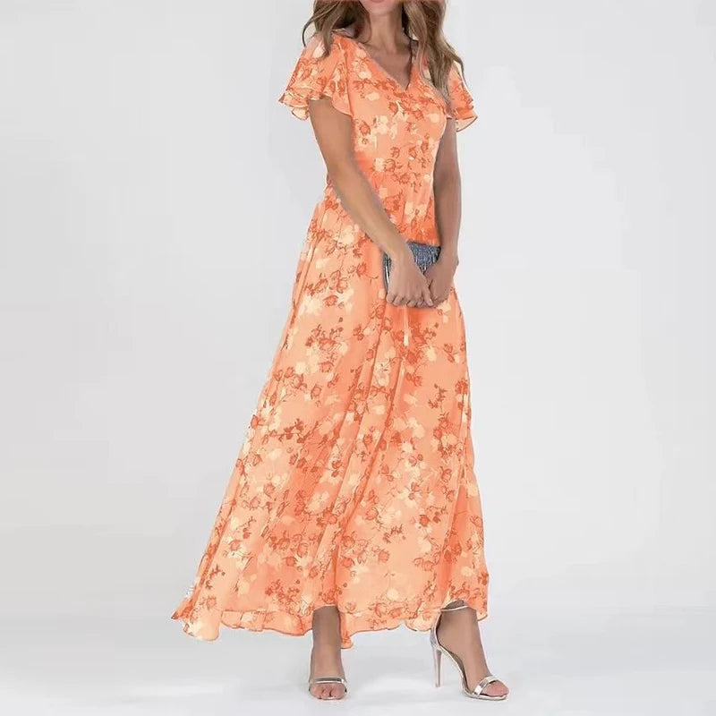Warren | Elegant Floral Short Sleeve Dress