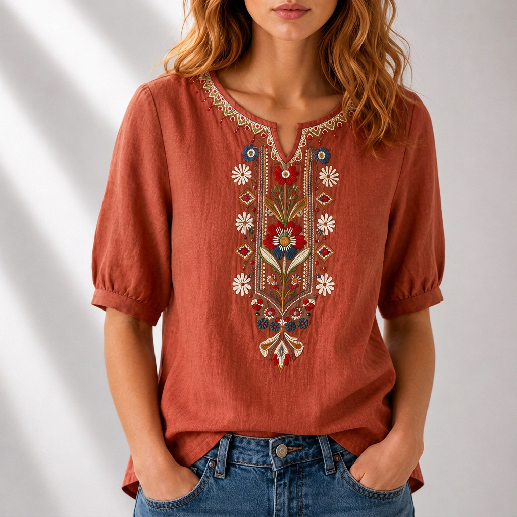 Warren | Floral Embroidered Blouse