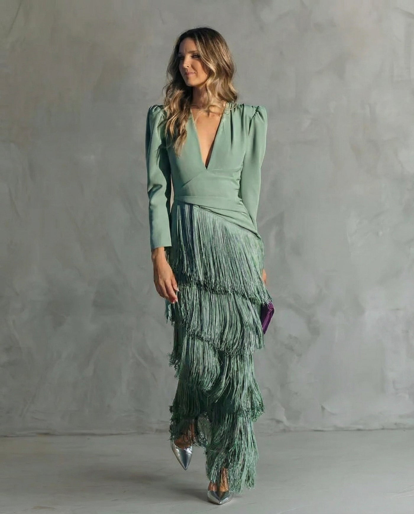 Warren | Flowy V-Neck Long Sleeve Dress
