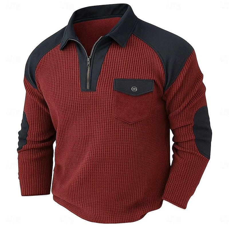 Warren | Textured Quarter-Zip Pullover