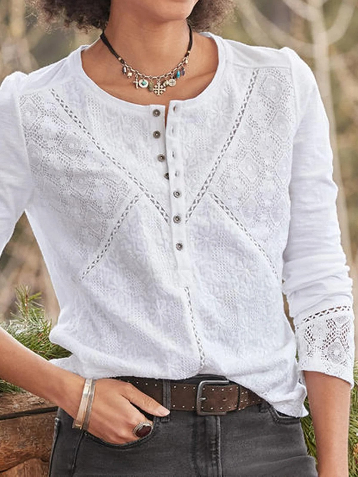 Warren | Delicate Lace-Trimmed Blouse