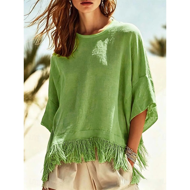 Warren | Relaxed Fringe-Hem Blouse