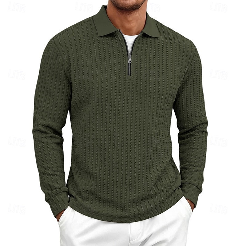 Warren | Textured Quarter-Zip Polo Shirt