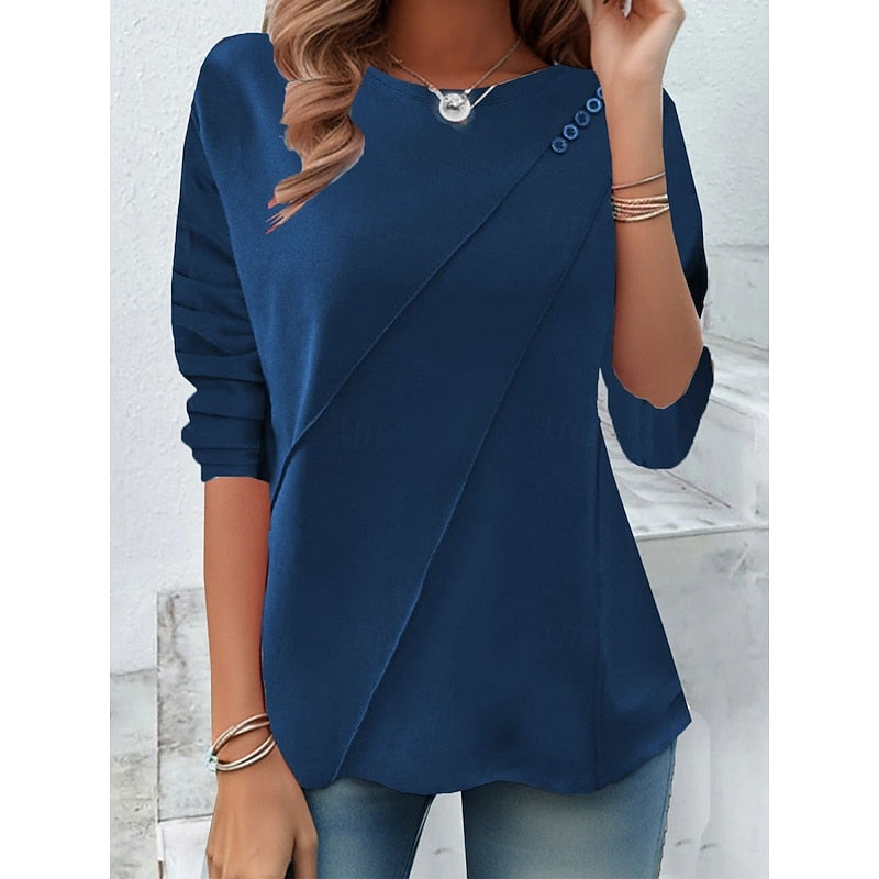 Warren | Draped Button-Detail Top