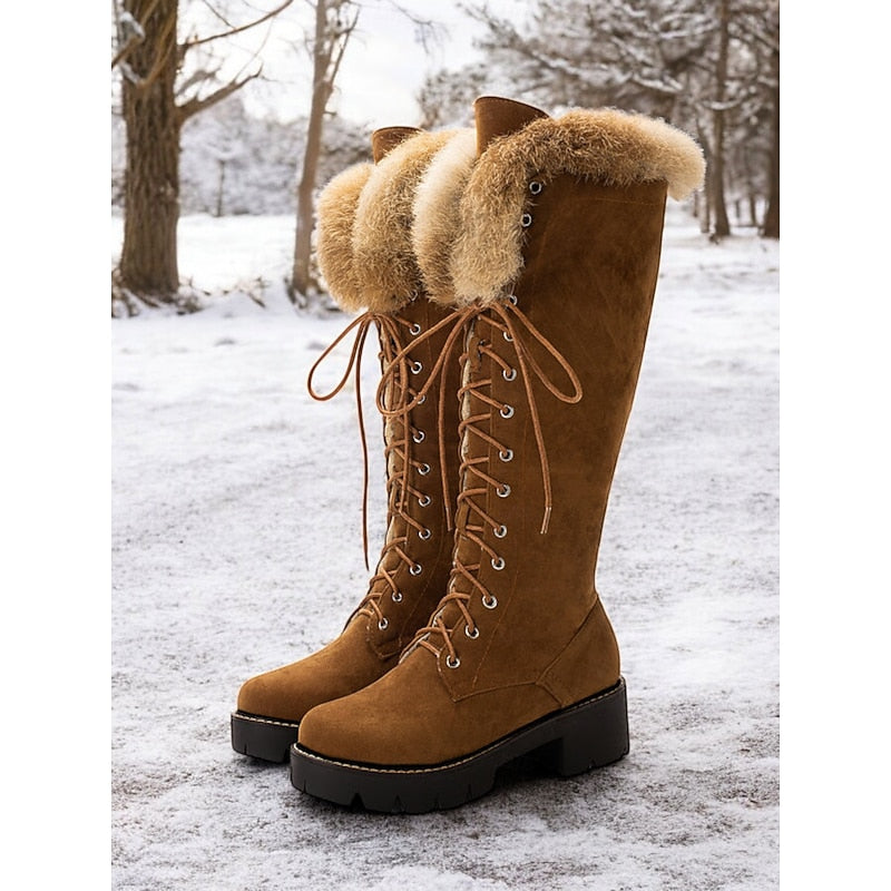 Warren | Cosy Fur-Trimmed Knee-High Boots