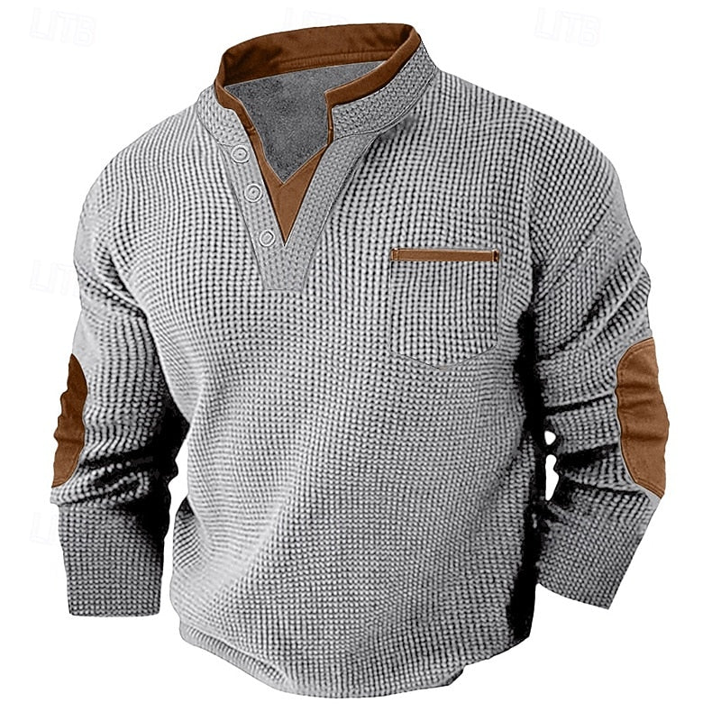 Warren | Textured Long-Sleeve Henley Shirt