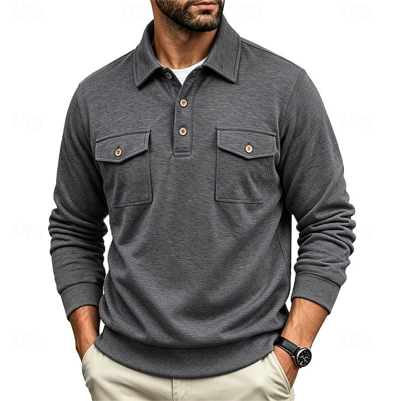 Warren | Refined Long-Sleeve Polo Shirt