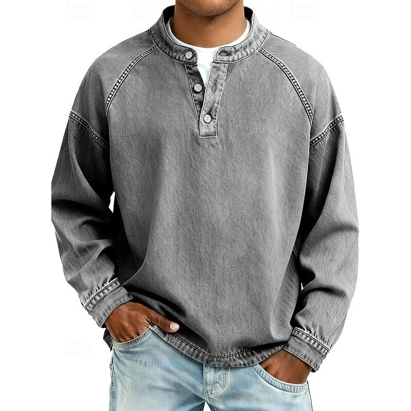 Warren | Stand-Collar Henley Top