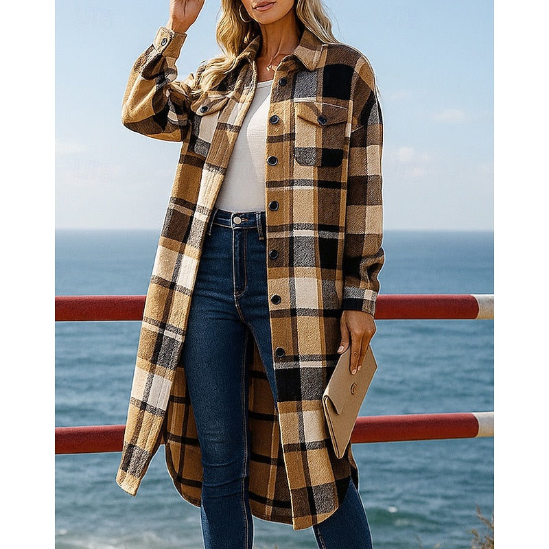 Warren | Longline Checked Coat