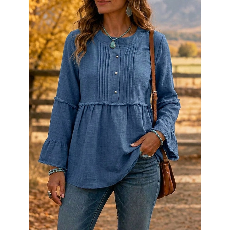 Warren | Pintucked Peplum Blouse