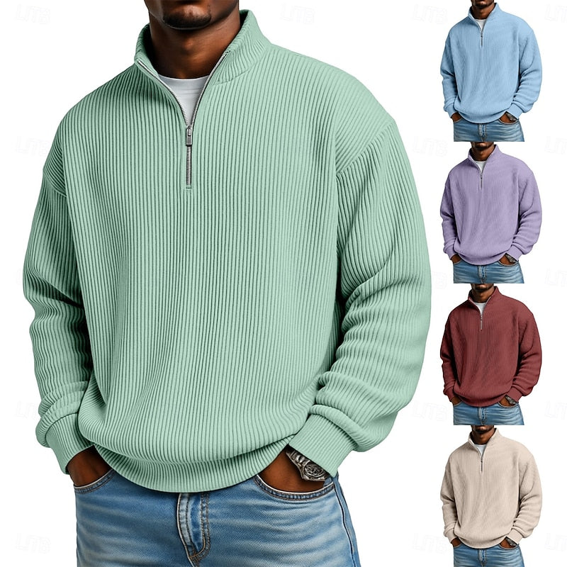 Warren | Ribbed Quarter-Zip Pullover
