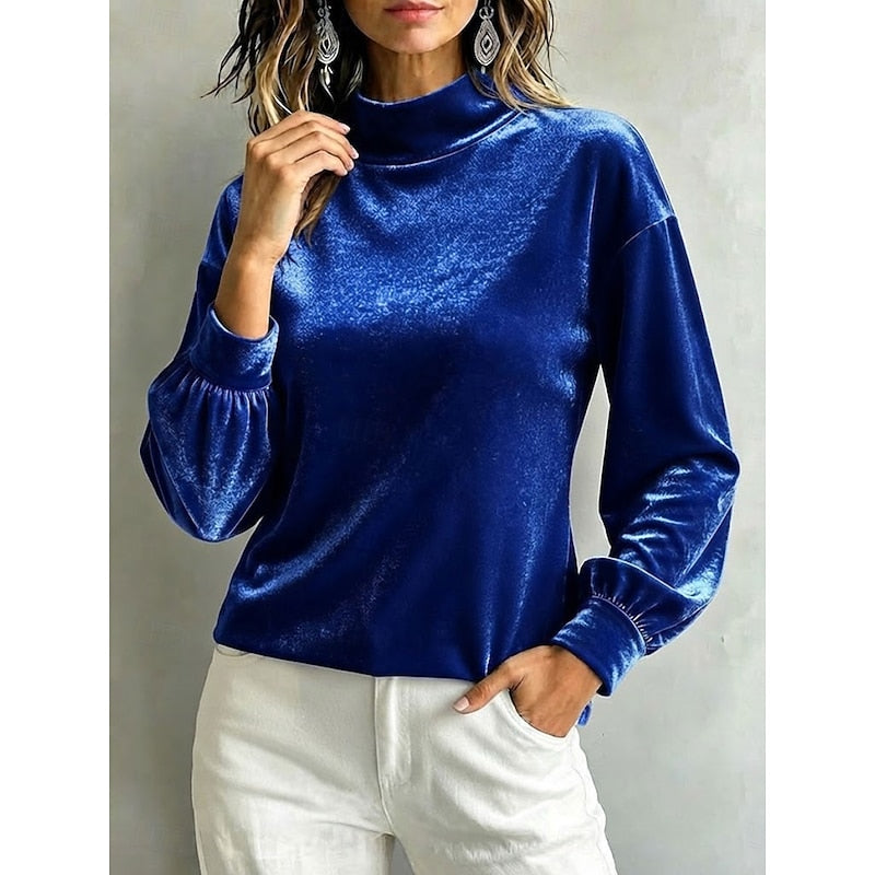 Warren | Elegant Mock Neck Blouse