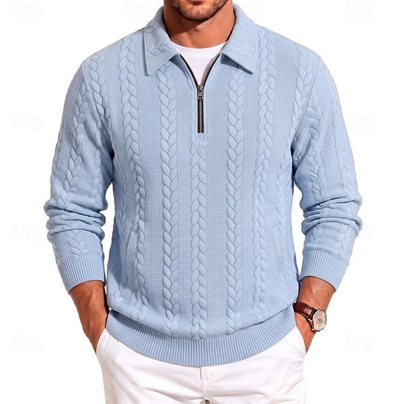 Warren | Textured Quarter-Zip Polo Jumper