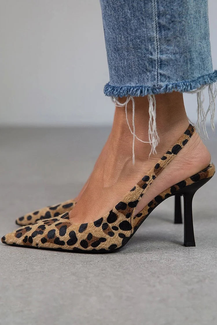 Warren | Pointed Toe Leopard Print Heels