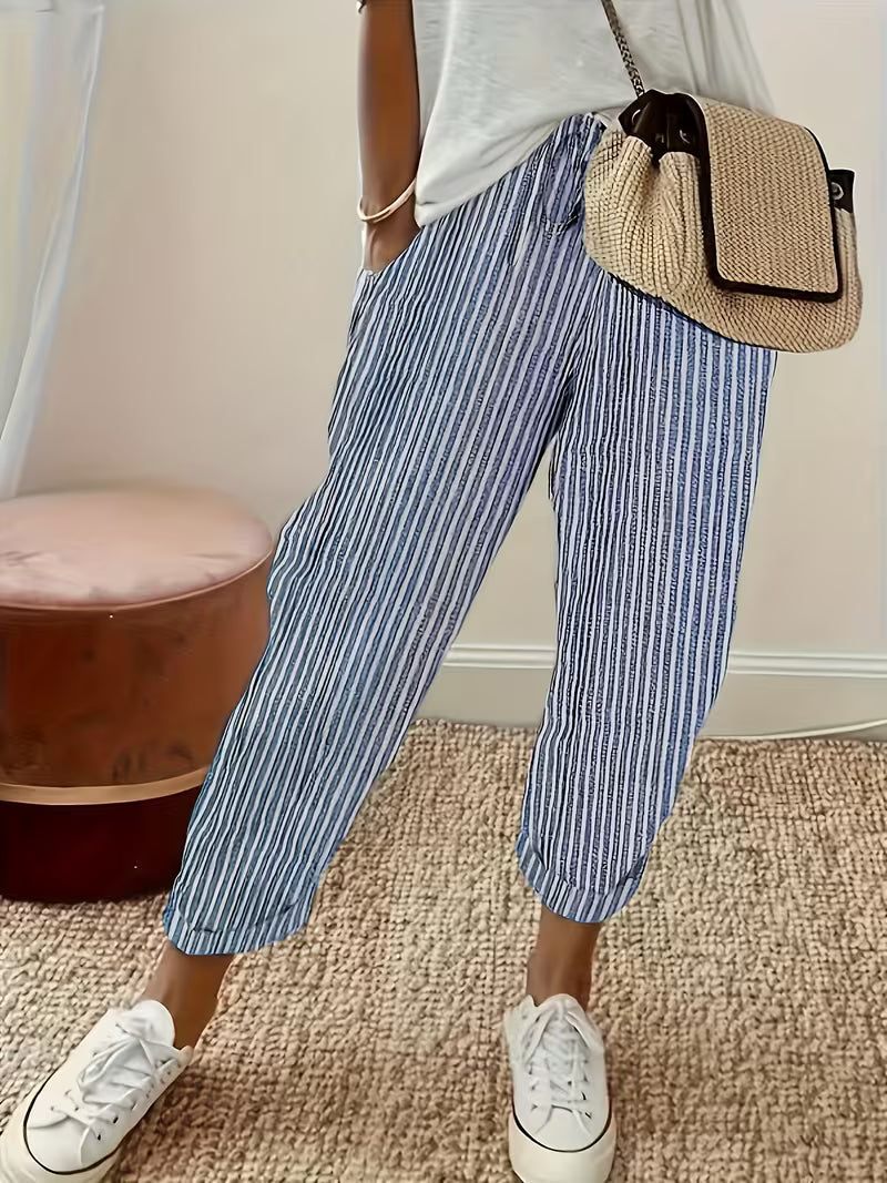 Warren | Striped Wide-Leg Casual Pants