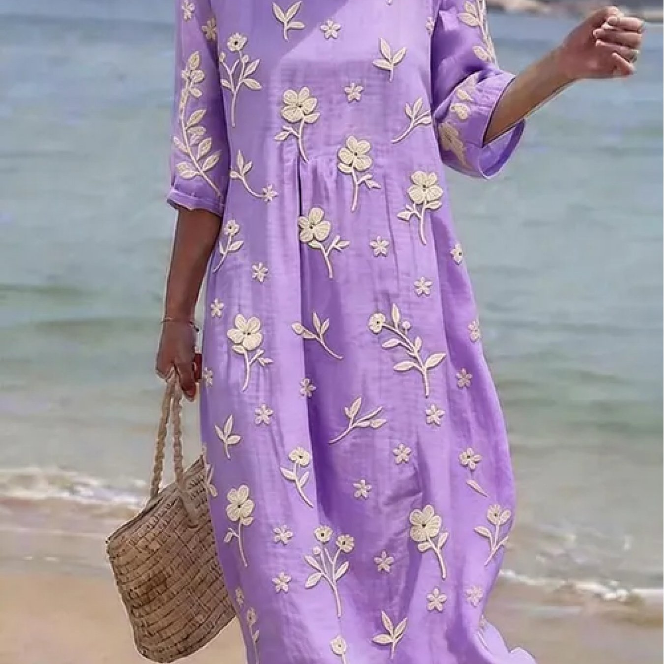 Warren | Floral Embroidered Midi Dress