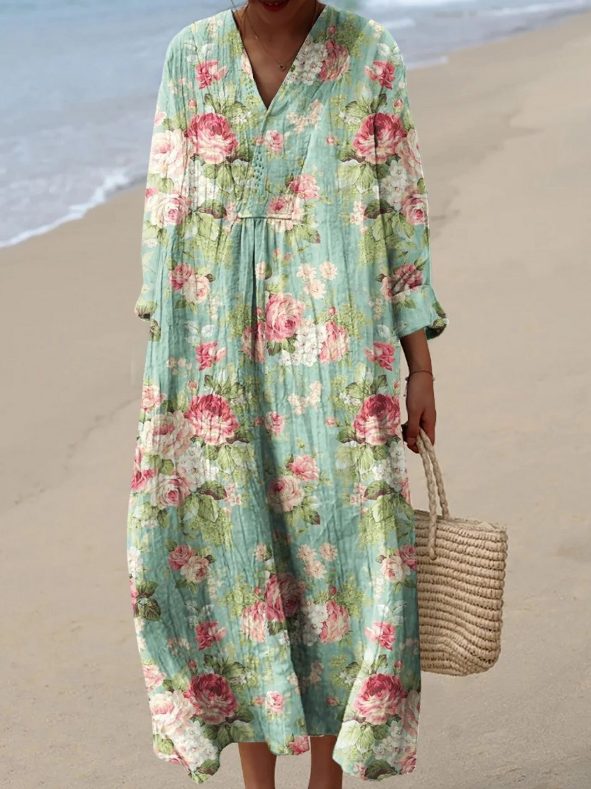 Warren | Retro Floral Watercolor Dress