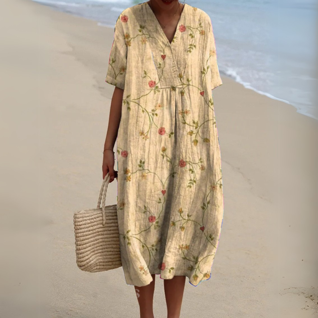 Women's V-Neck Multicolour Dress