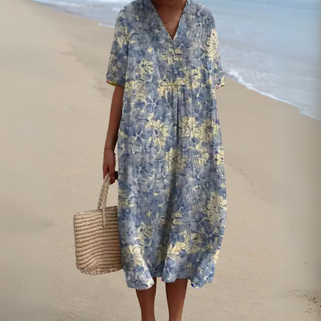 Women's V-Neck Multicolour Dress