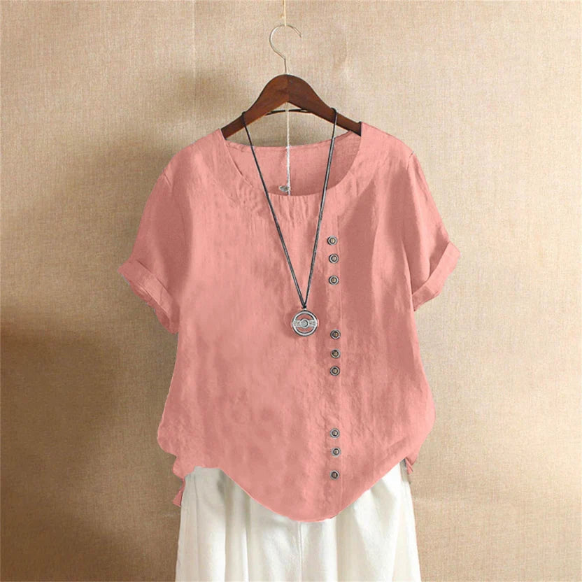 Women's Round-Neck Short-Sleeve Blouse