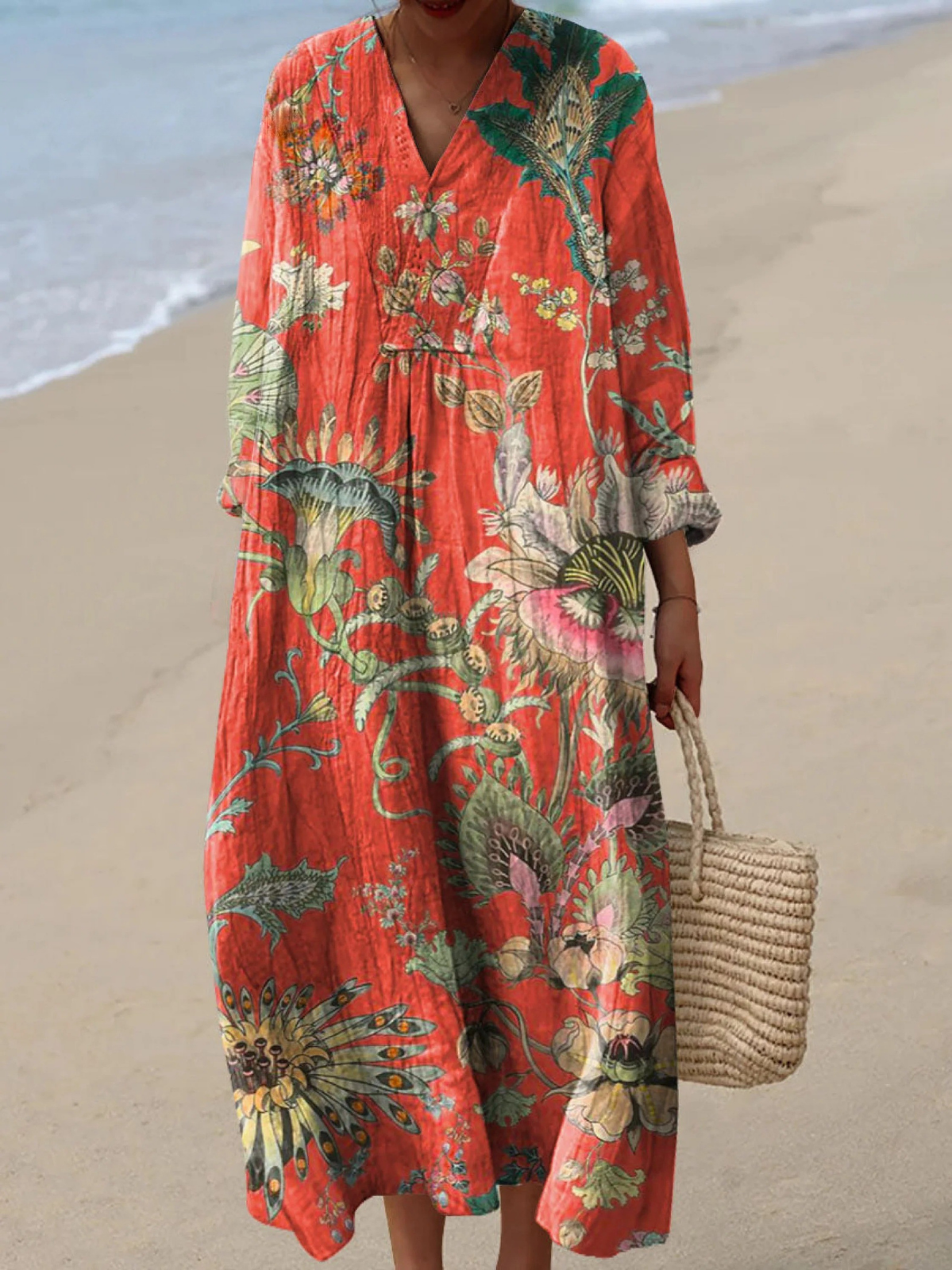 Warren | Vintage Floral Pattern Art Print Dress