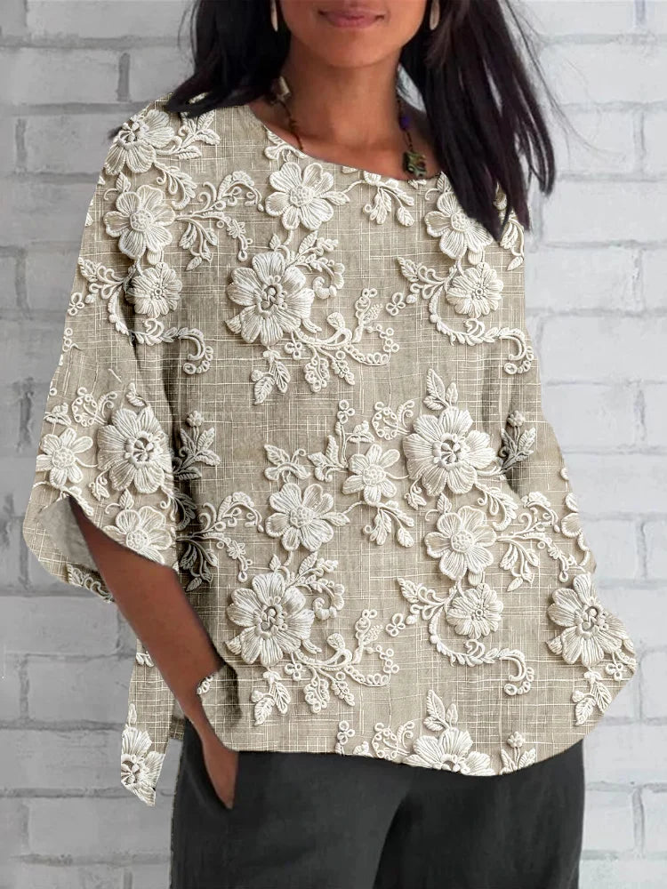 Warren | Embroidered Floral Relaxed Blouse