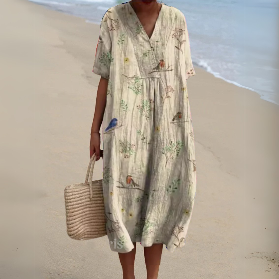 Women's V-Neck Multicolour Dress