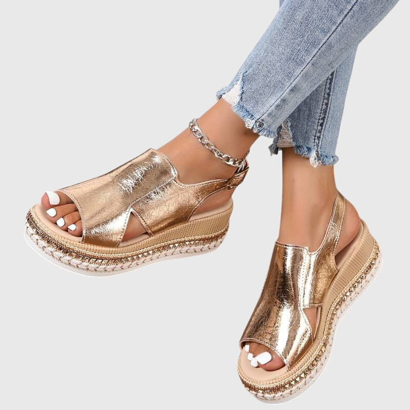 Veronica | Stylish Shiny Orthopedic Sandals