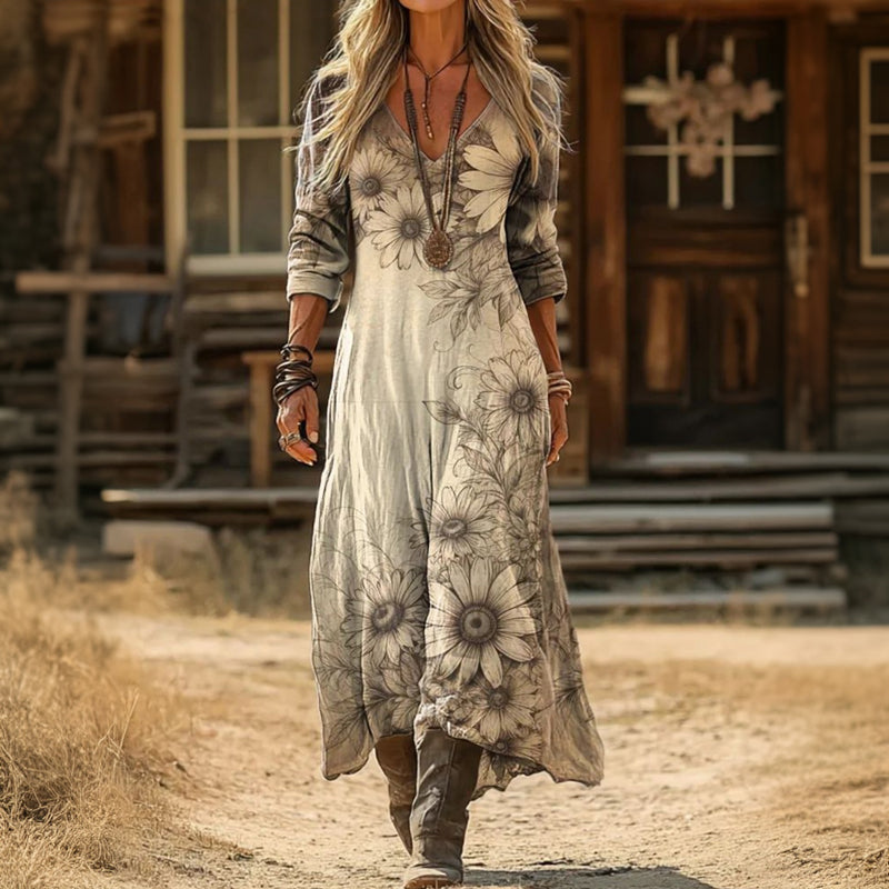 Warren | Vintage-Inspired Long Sleeve Floral Dress