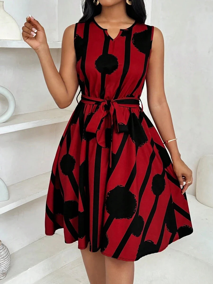 Eleanor | Bold Print Tie-Waist Dress