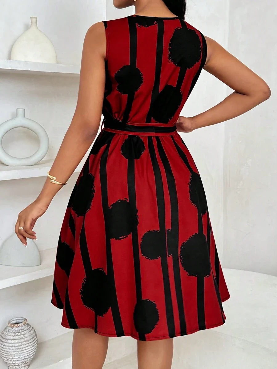 Eleanor | Bold Print Tie-Waist Dress