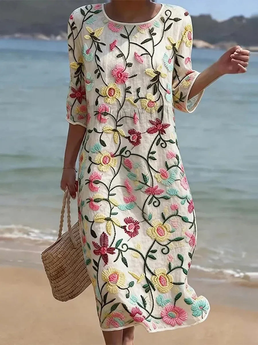 Warren | Floral Pattern Midi Dress
