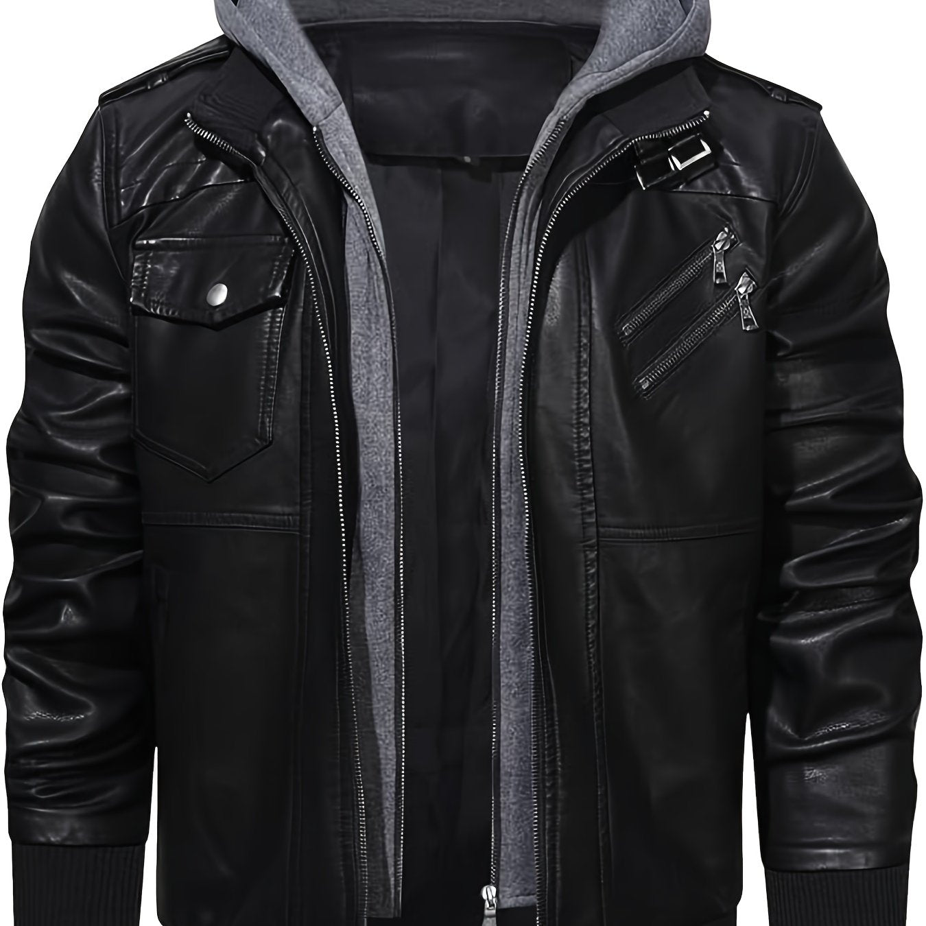 Warren | Layered Hooded Moto Jacket