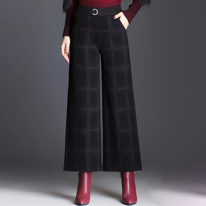 Warren | Checked Wide-Leg Trousers