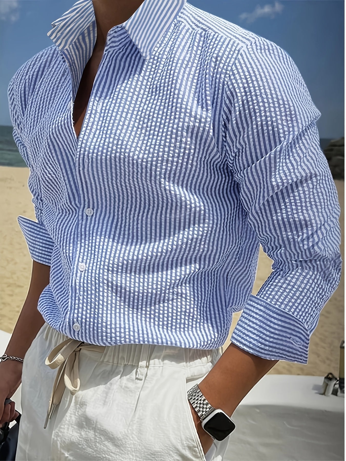 Warren | Coastal Striped Long Sleeve Shirt