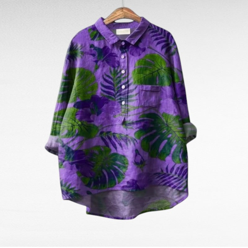 Warren | Vintage-Chic Leaf Blouse