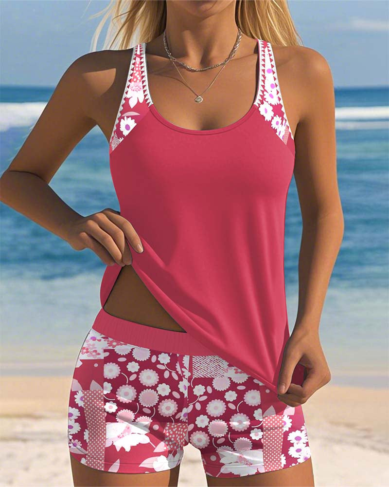 Women's Pattern Tank Two-Piece Set