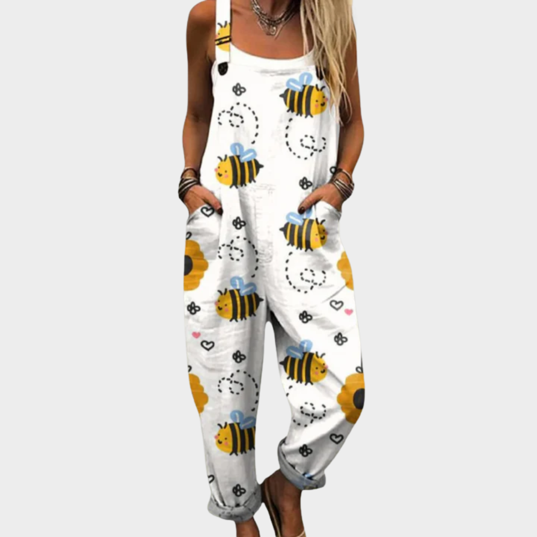 Warren | Carmen | Stylish Pocket Bee Art Jumpsuit