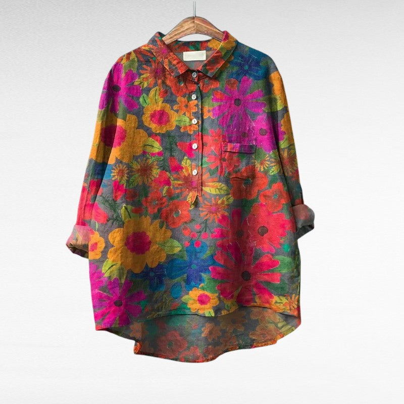 Aria | Classic Floral Coloured Blouse