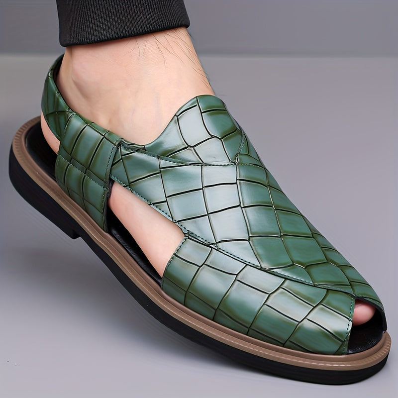 Warren | Woven-Effect Slip-On Sandals