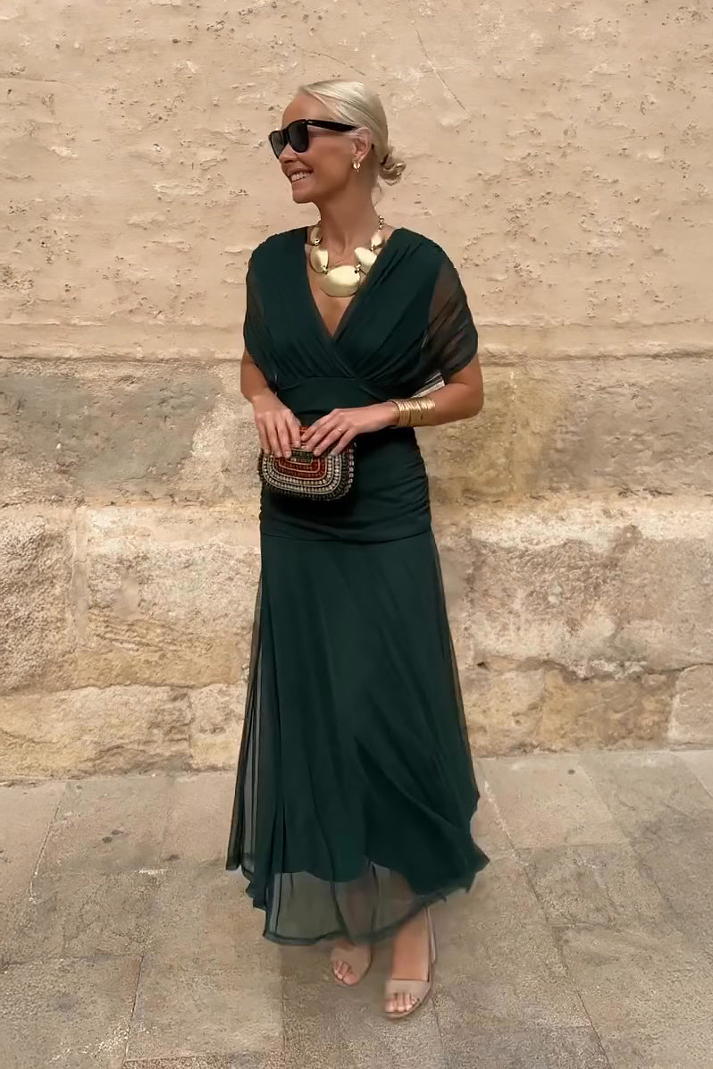 Warren | Elegant V-neck Party Maxi Dress