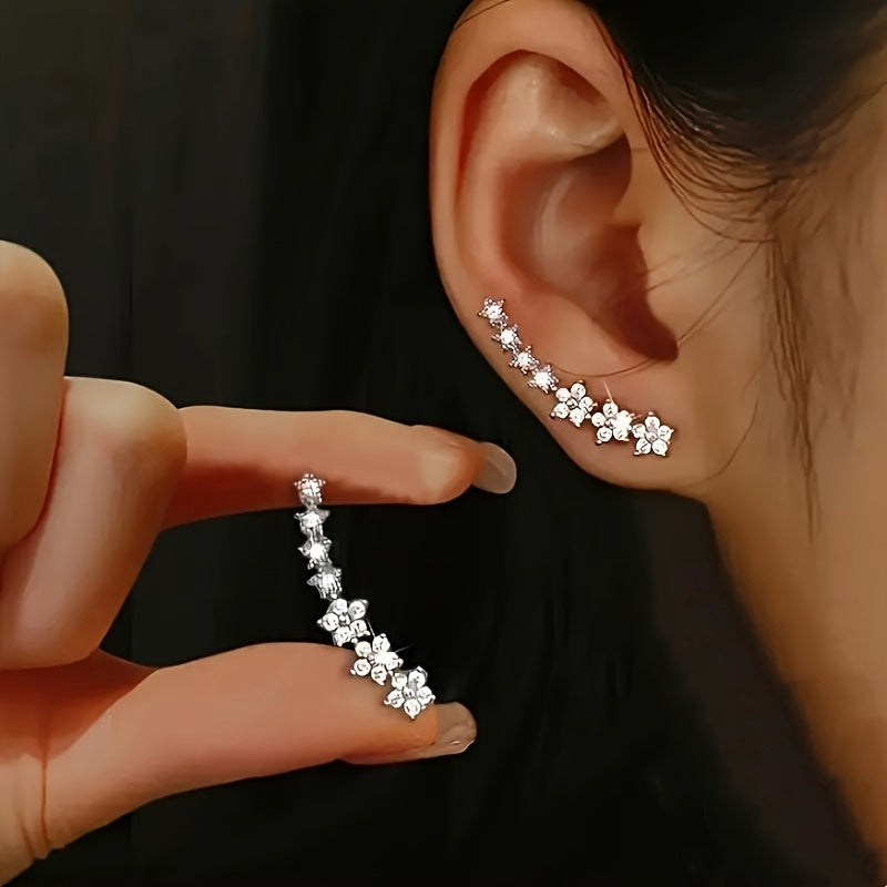 Constance | Timeless Floral Climber Earrings