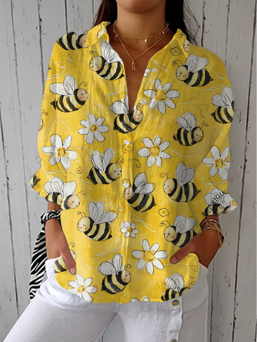 Warren | Casual Bee Blossom Design Blouse
