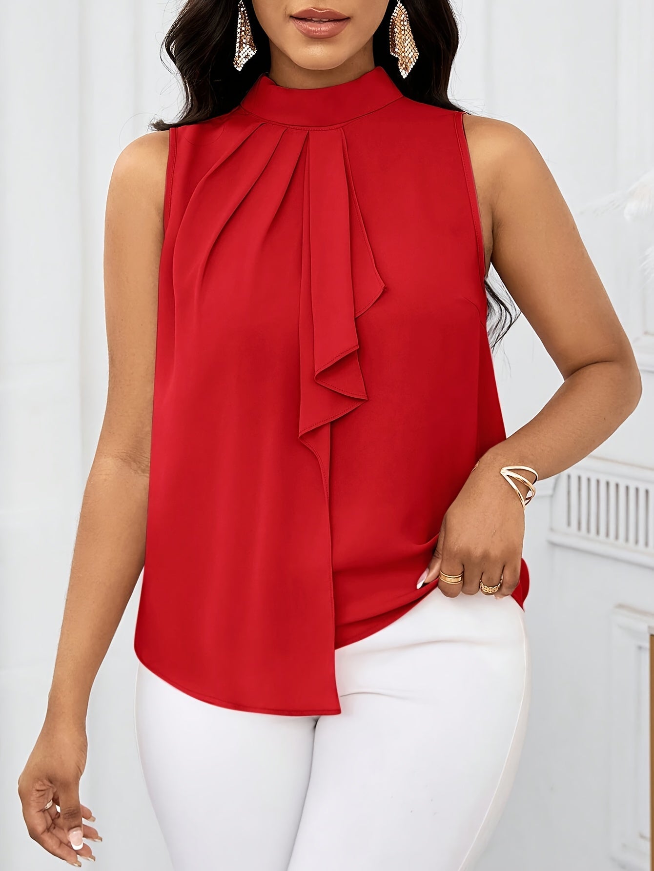 Willa | Bow-Neck Sleeveless Blouse