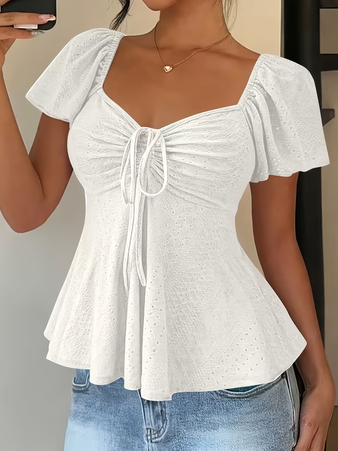 Mariah | Breathable V-Neck Drawstring Top