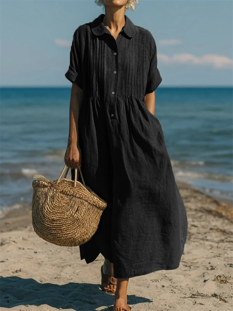 Women's Midi Collared Shirt Dress