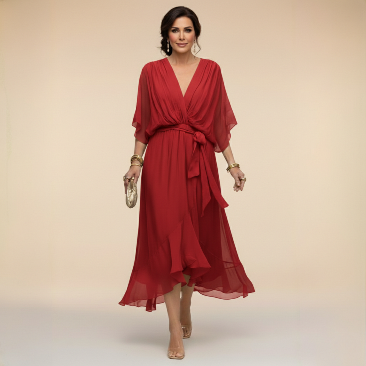Women's V-Neck Tailored Dress