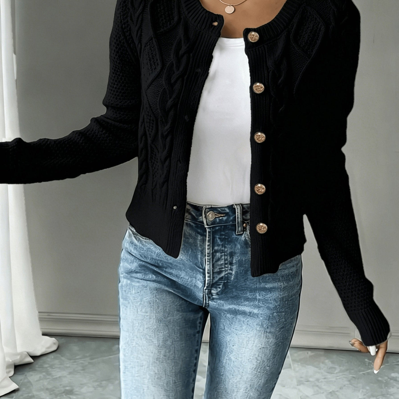 Warren | Cable-Knit Button-Front Cardigan